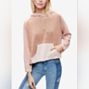 Free People Tri-Color Pullover Hoodie sz S